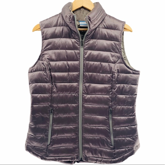 Columbia Jackets & Blazers - Columbia Metallic Mauve Full Zip Puffer Vest | M